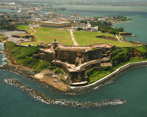 Castillo de San Felipe del Morro" later to become known as "El Morro", in Old San Juan, Puerto Rico
