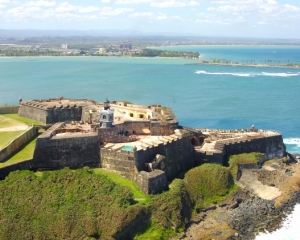 Castillo de San Felipe del Morro" later to become known as "El Morro", in Old San Juan, Puerto Rico